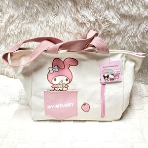 Sanrio My Melody Canvas Zip Carryall Tote Handbag Shoulder Bag